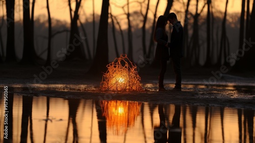 A visual representation of a concept of emotion such as love loss or hope
