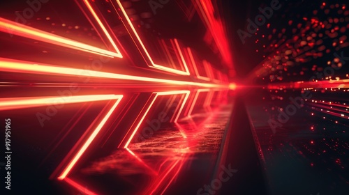 Abstract red light arrows speed futuristic on dark background