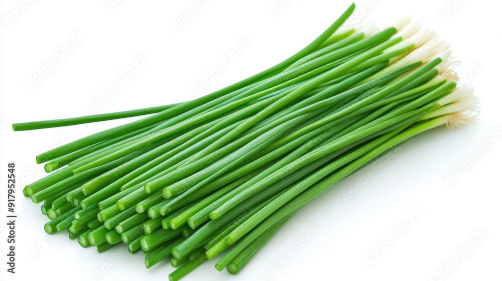 Fresh green spring onions isolated on white background Fresh green spring onions isolated on white background