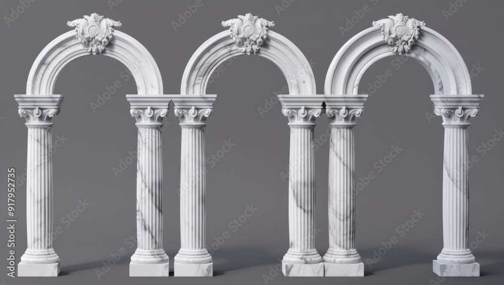 Fototapeta premium Three White Marble Arches