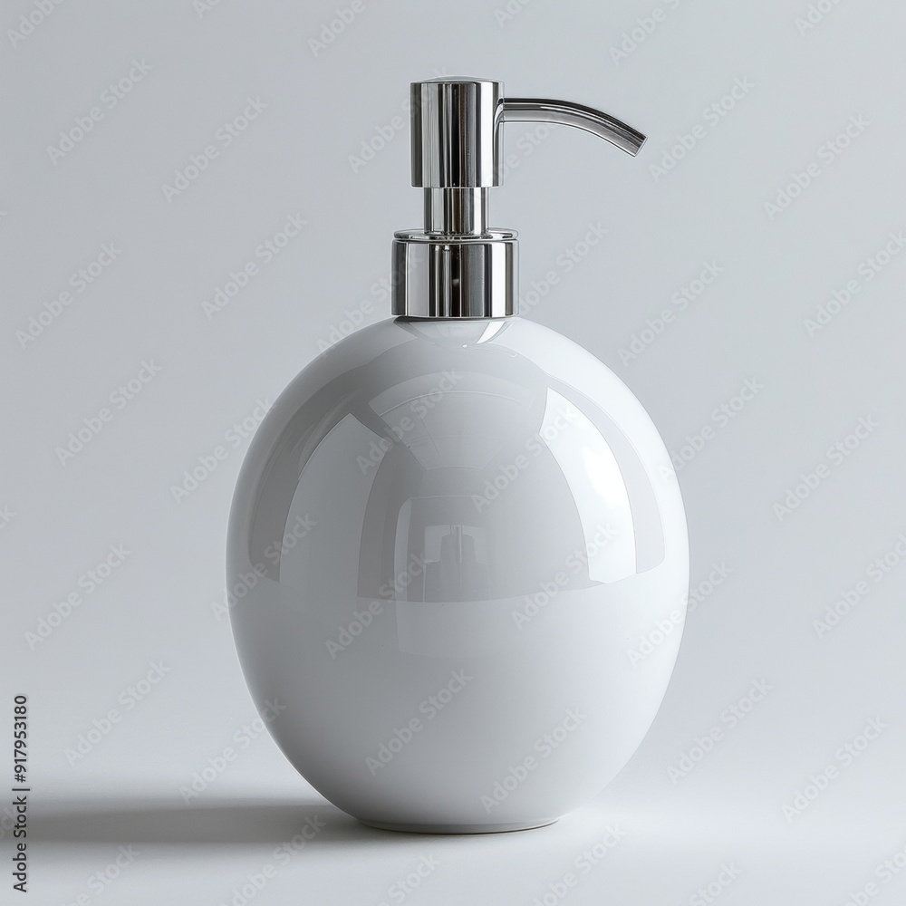 Fototapeta premium Modern dispenser standing elegantly on a pristine white background exuding simplicity and functionality. Contemporary design concept