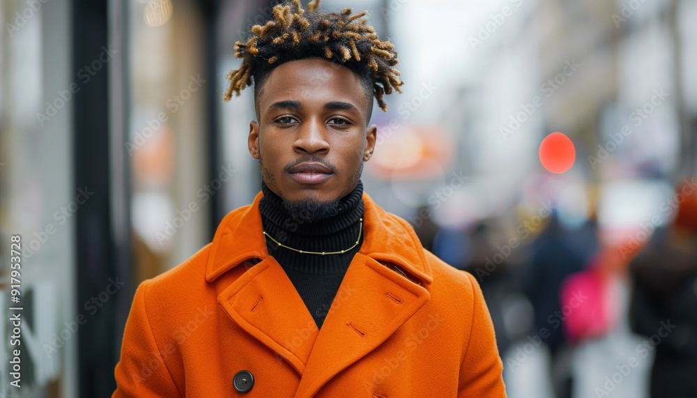 Obraz premium Young black man is posing in an urban environment