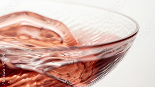 Close-Up of Kiddush Cup Filled with Wine, Emphasizing Texture and Reflections Against White Background