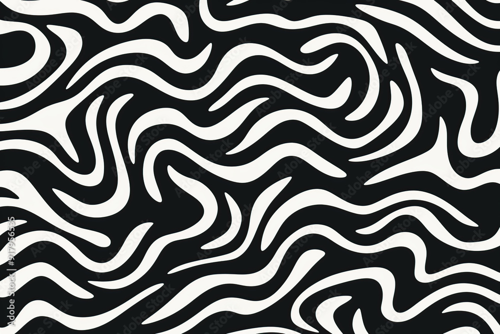 Black and white wavy zebra pattern Black and white wavy zebra pattern