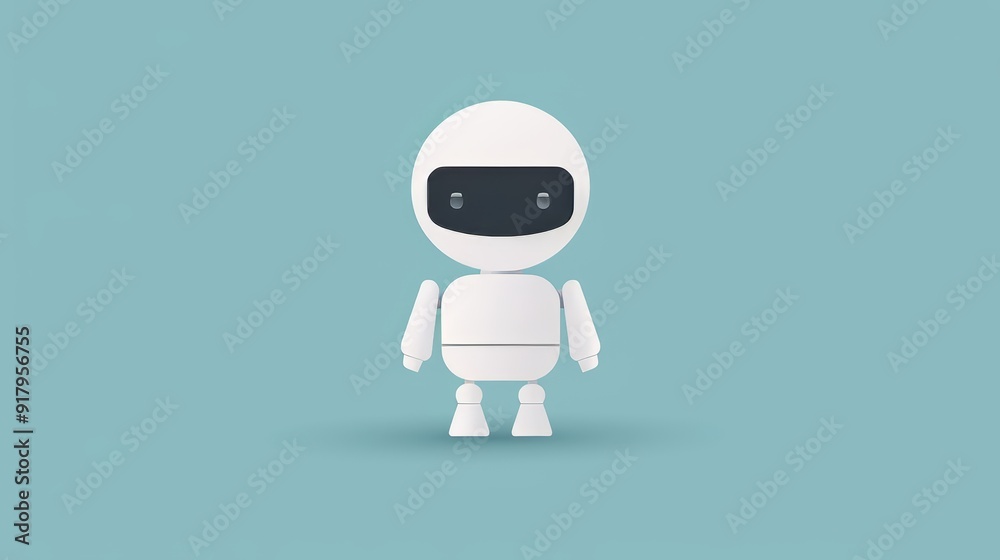 A robot with minimal details, arms and legs, clean 2D vector illustration, basic and uncluttered appearance A robot with minimal details, arms and legs, clean 2D vector illustration, basic and uncluttered appearance