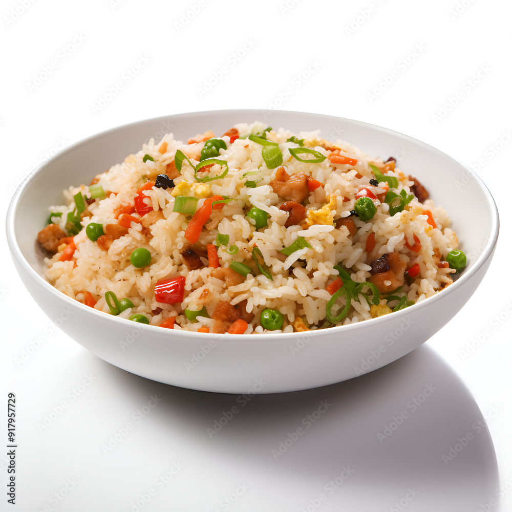 Picture of deliciously colorful fried rice. Generative AI Picture of deliciously colorful fried rice. Generative AI