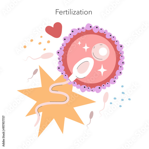 Test Tube Babies. Flat Vector Illustration