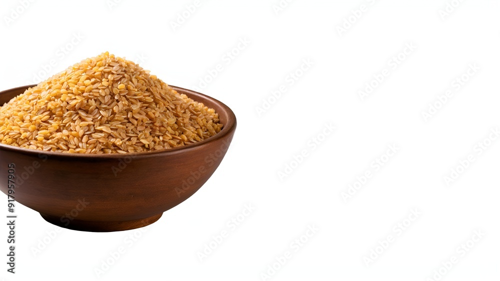 Broken wheat cereal Food Also Know as Bulgur, Dalia or Daliya in Woden bowl Broken wheat cereal Food Also Know as Bulgur, Dalia or Daliya in Woden bowl