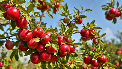 Tree Laden With Red Apples isolated with white highlights, png