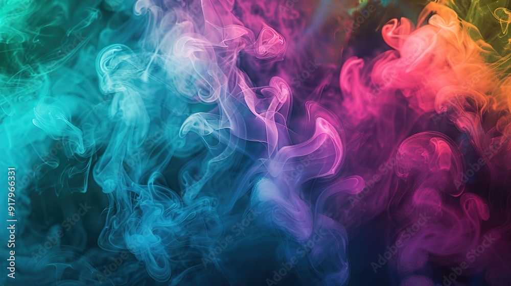 A vibrant mix of neon-colored smoke in greens, blues, and pinks, forming a dynamic and energetic display. A vibrant mix of neon-colored smoke in greens, blues, and pinks, forming a dynamic and energetic display.