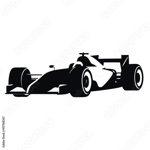 Obraz na płótnie Formula car vector silhouette isolated white background w salonie
