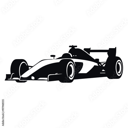 Obraz na płótnie Formula car vector silhouette isolated white background w salonie