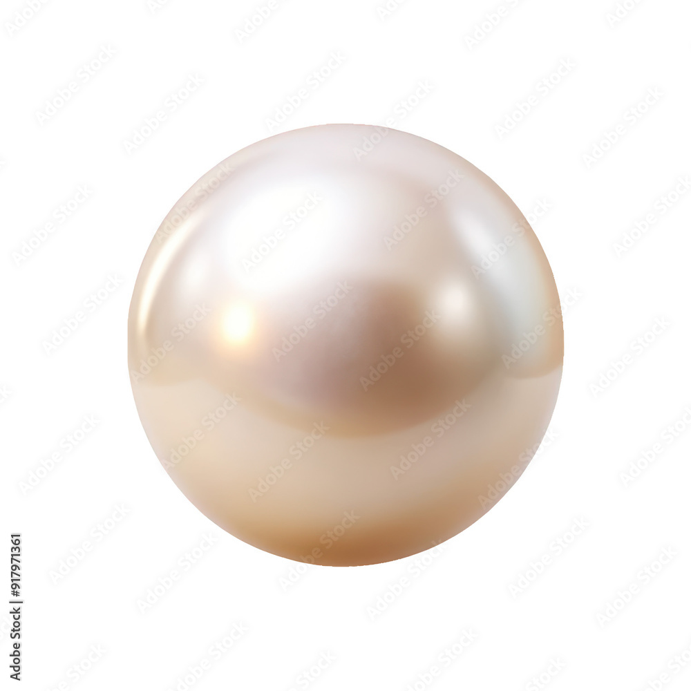 Obraz premium Single pearl showcasing a soft iridescent luster, perfect for jewelry and fashion designs. Isolated on transparent background, png.