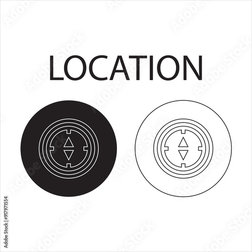 Location icons set. Location symbols. Vector illustration.