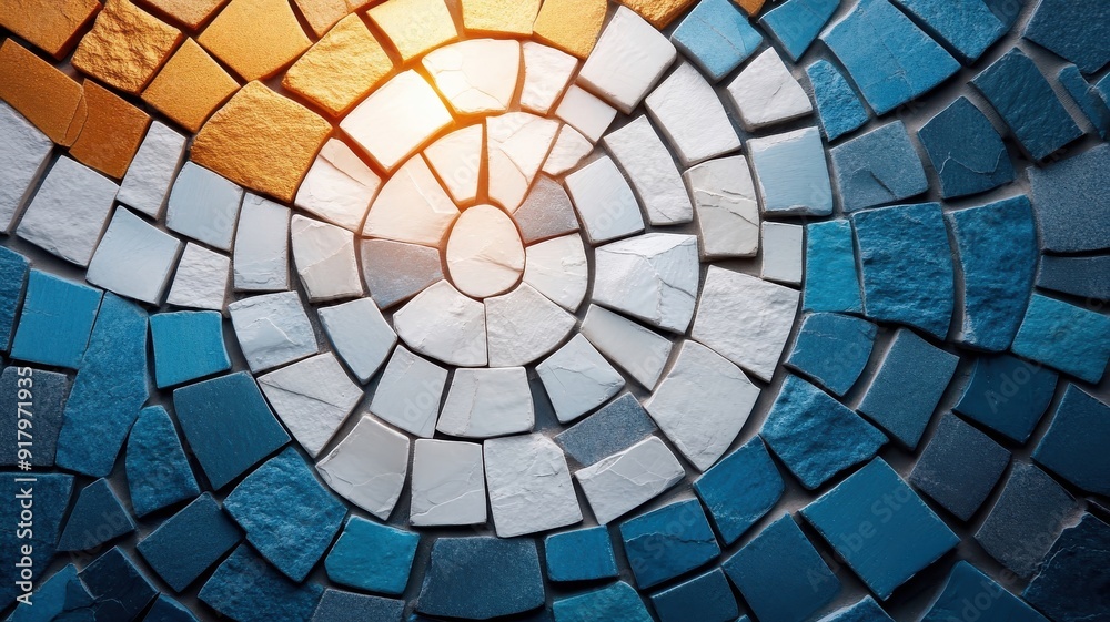 Fototapeta premium Dramatic mosaic artwork of supernova explosion in chiaroscuro style.