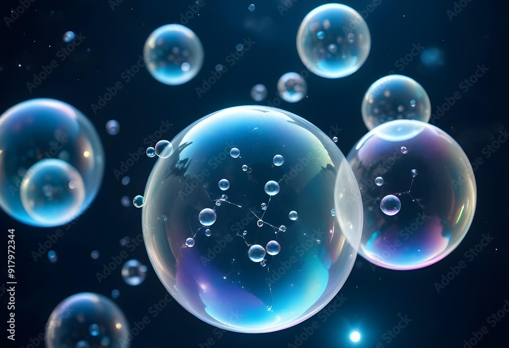Bubbles floating on a black background with the words bubbles on the bottom Bubbles floating on a black background with the words bubbles on the bottom