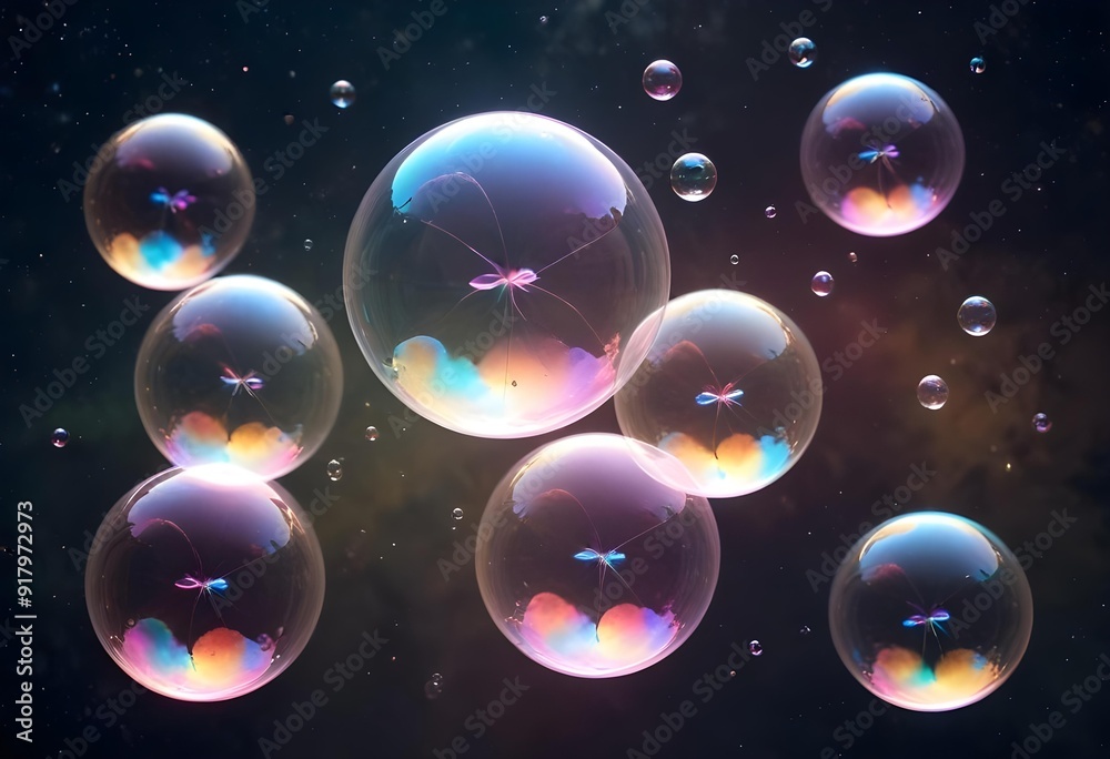Bubbles floating on a black background with the words bubbles on the bottom Bubbles floating on a black background with the words bubbles on the bottom