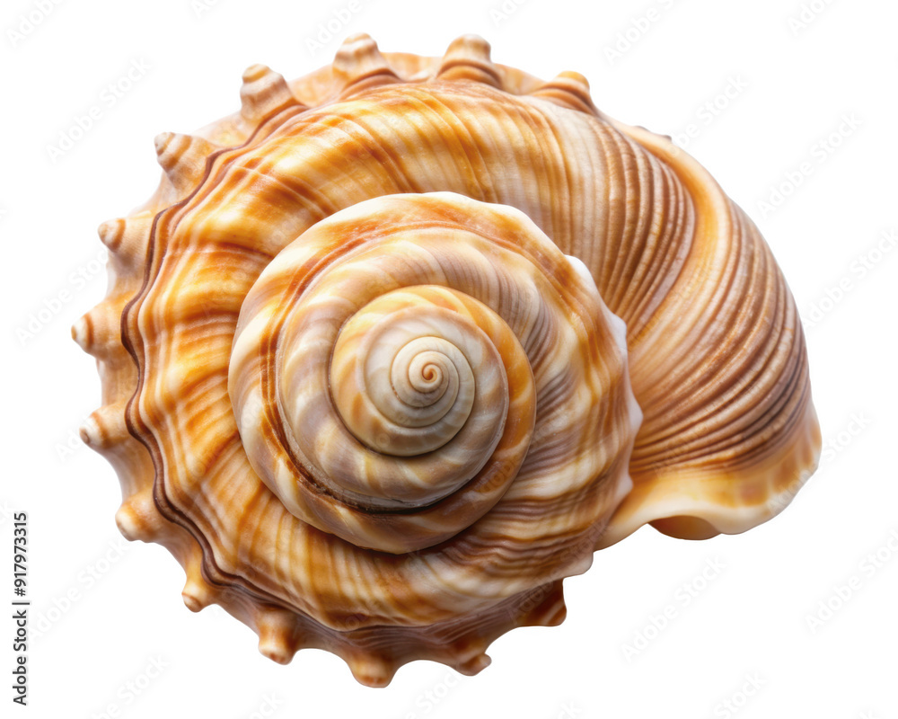 Spiral seashell with intricate patterns and natural colors, showcasing the beauty of marine life. Isolated on transparent background, png. Spiral seashell with intricate patterns and natural colors, showcasing the beauty of marine life. Isolated on transparent background, png.