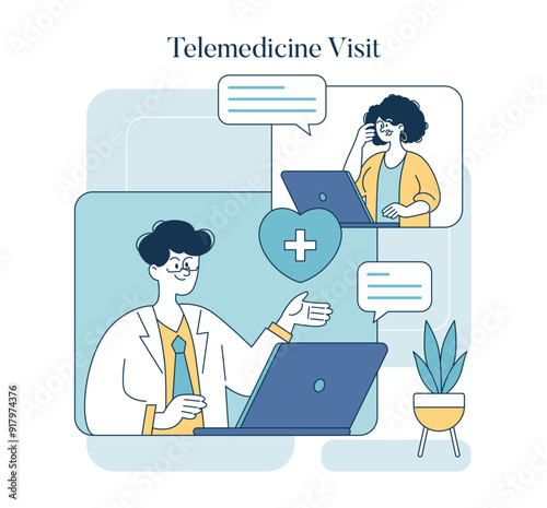 Wellness Technology. Flat Vector Illustration