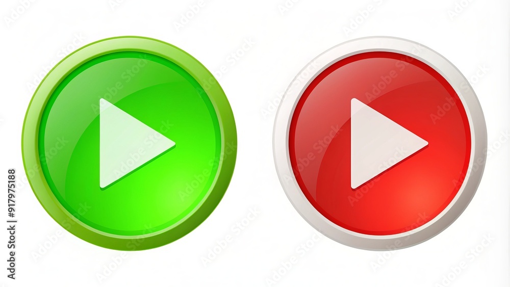 A circular icon featuring a combination of a green play triangle and a red square, symbolizing the start and stop functions commonly used in media players. A circular icon featuring a combination of a green play triangle and a red square, symbolizing the start and stop functions commonly used in media players.
