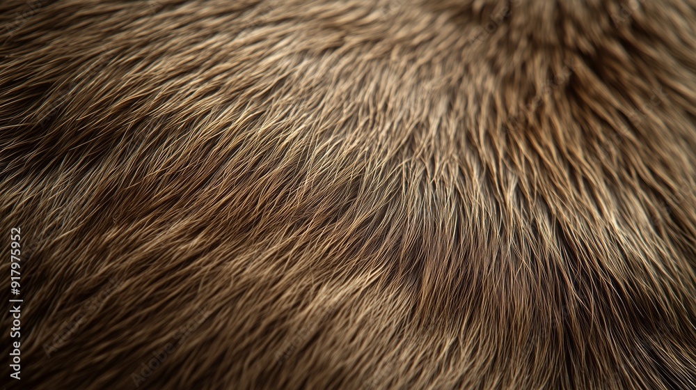 Fototapeta premium Brown Animal Fur Close-Up Texture with Natural Light