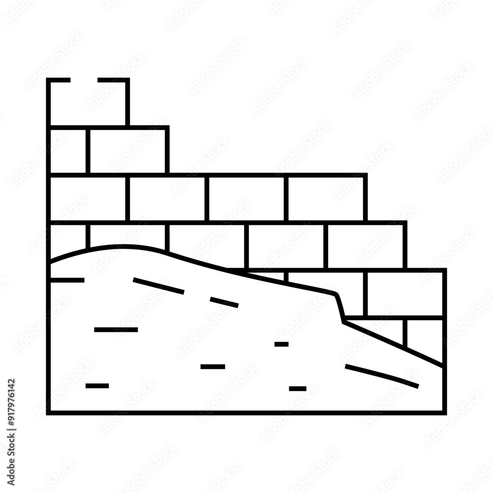 masonry building line icon vector. masonry building sign. isolated contour symbol black illustration masonry building line icon vector. masonry building sign. isolated contour symbol black illustration