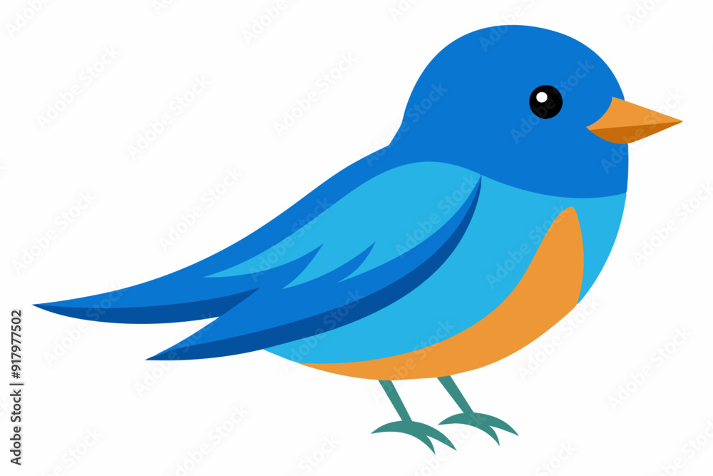 Vector illustration of a eastern bluebird on white background Vector illustration of a eastern bluebird on white background