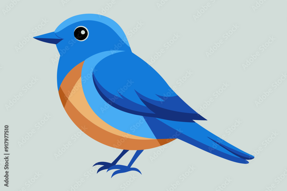 Obraz premium Vector illustration of a eastern bluebird on white background