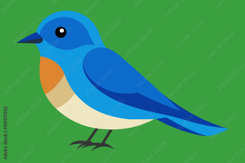 Obraz premium Vector illustration of a eastern bluebird on white background