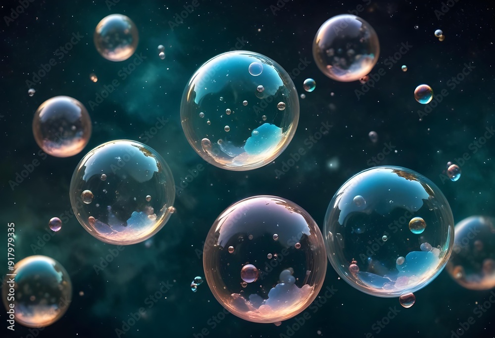 Bubbles floating on a black background with the words bubbles on the bottom Bubbles floating on a black background with the words bubbles on the bottom
