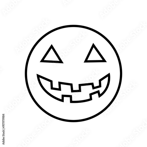 Halloween face icon vector. Scary face illustration sign. Funny Face symbol. Pumpkin face logo.