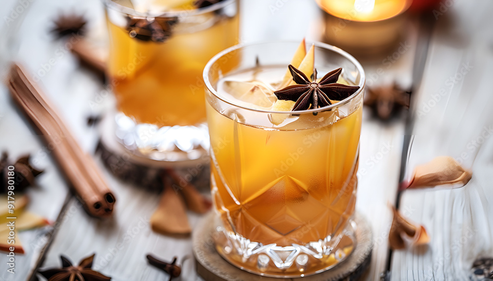 Hard apple cider cocktail with fall cinnamon, cardamom and star anise Hard apple cider cocktail with fall cinnamon, cardamom and star anise