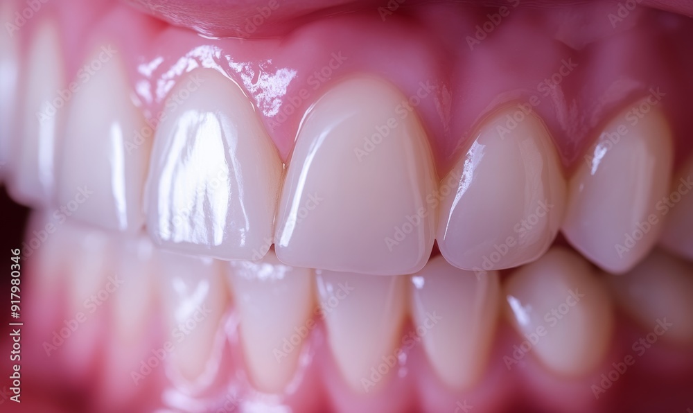Healthy White Teeth Smile and Pink Gum Close Up Detail Generative AI Healthy White Teeth Smile and Pink Gum Close Up Detail Generative AI
