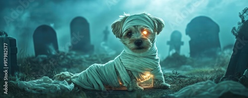 A playful puppy wrapped in ...