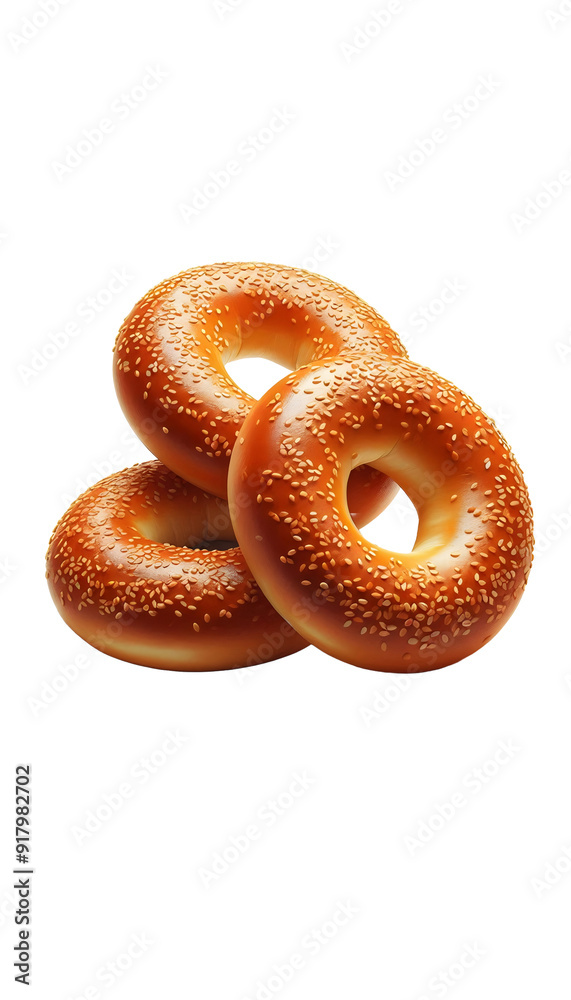 Bagels with poppy seeds isolated on transparent background Bagels with poppy seeds isolated on transparent background