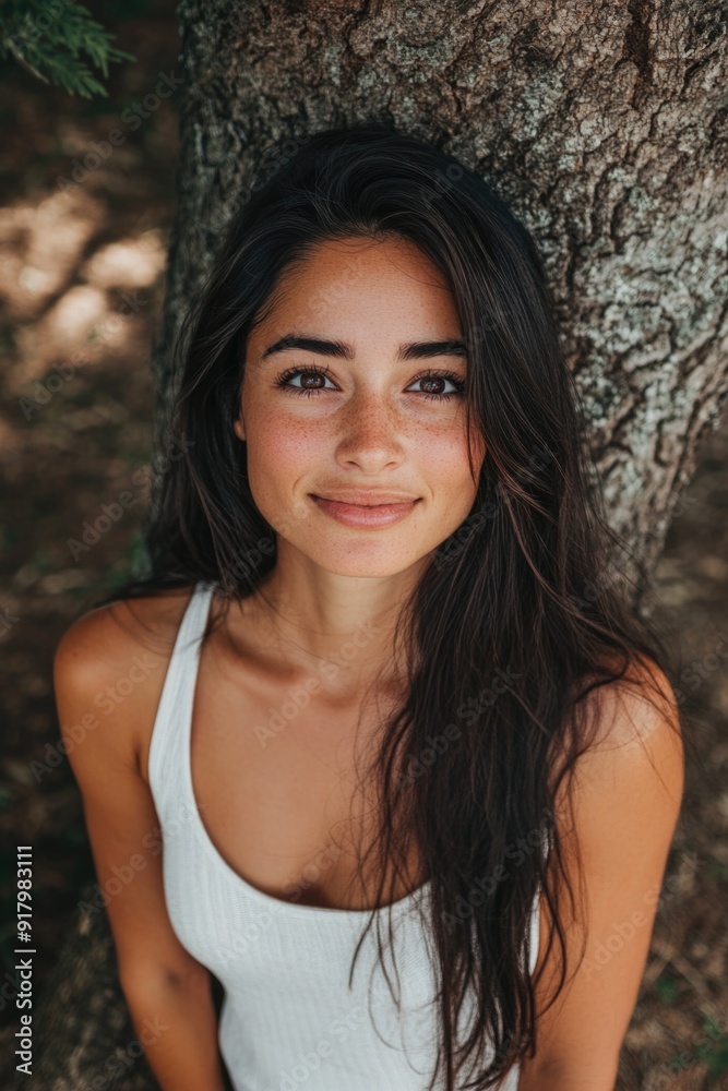 Young Woman by Tree Young Woman by Tree
