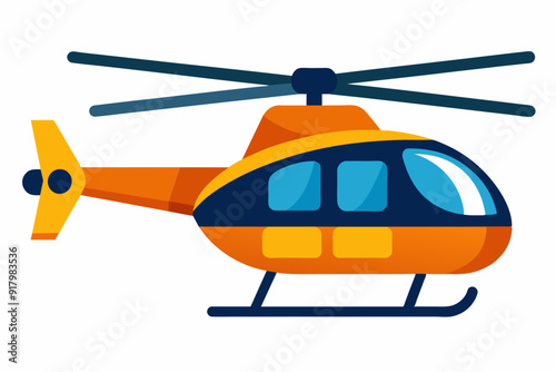 Vector illustration of a helicopter on white background