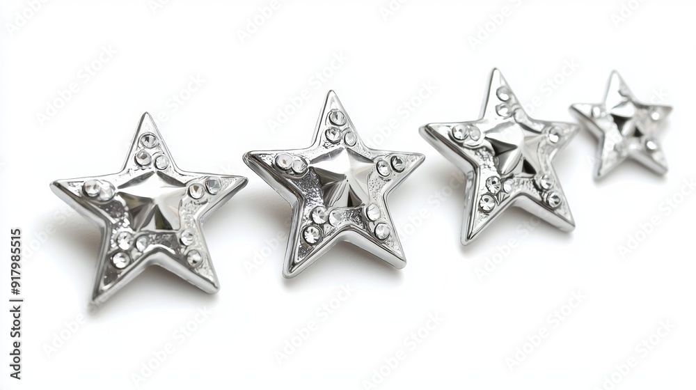 five silver stars with diamonds on them five silver stars with diamonds on them