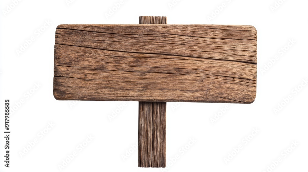 wooden sign isolated on white background