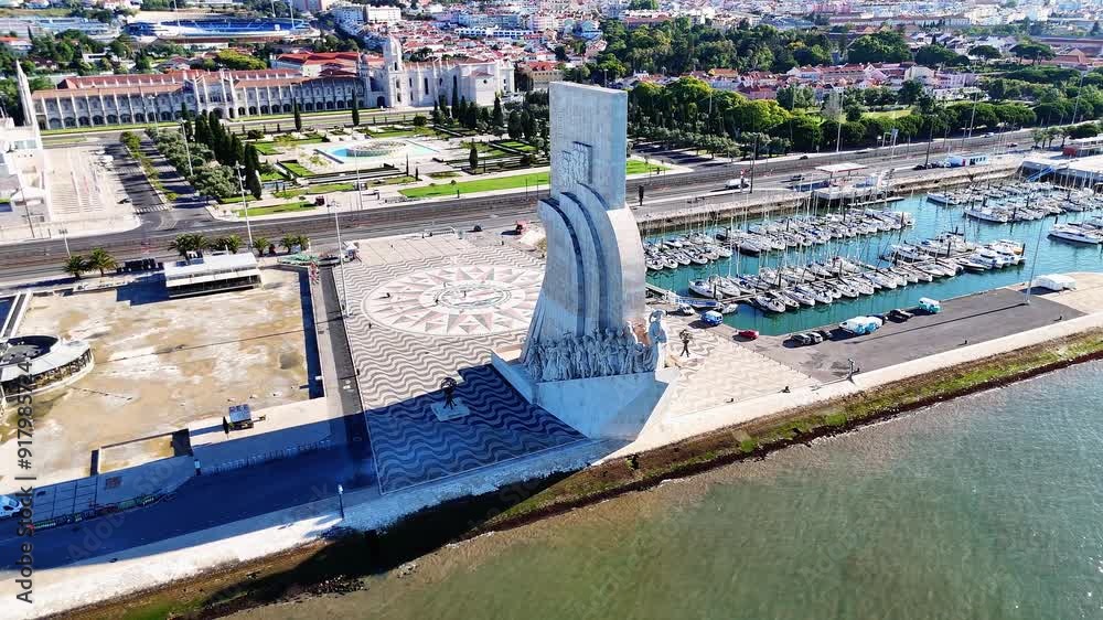 Aerial view of Padrão dos Descobrimentos-Portugal Lisbon-02