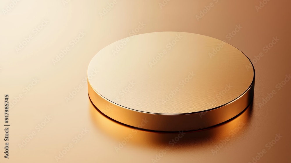 a round metal object on a beige surface a round metal object on a beige surface