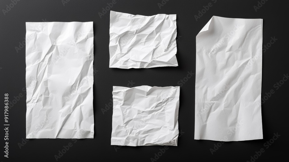 three pieces of paper on a black background three pieces of paper on a black background