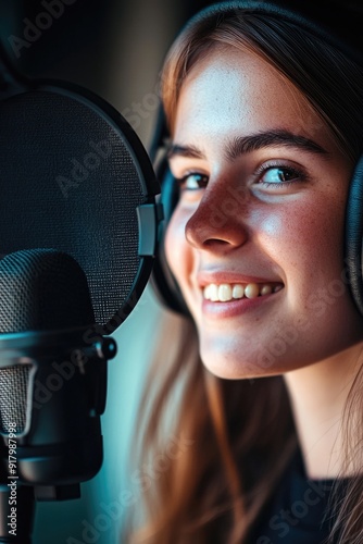 Woman at Microphone photo