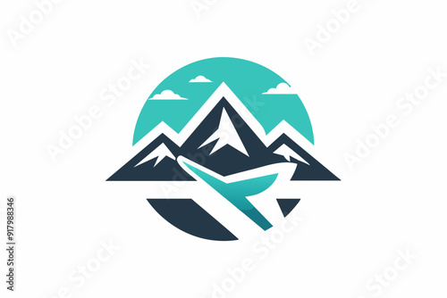 Vector illustration of a travel company minimalistic clean logo on white background