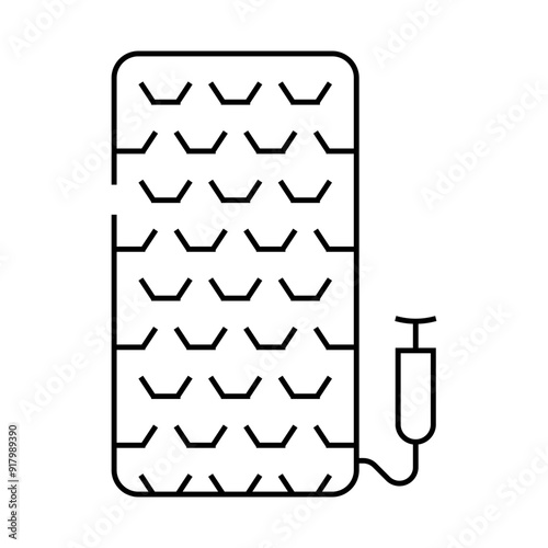 inflatable mattress line icon vector. inflatable mattress sign. isolated contour symbol black illustration