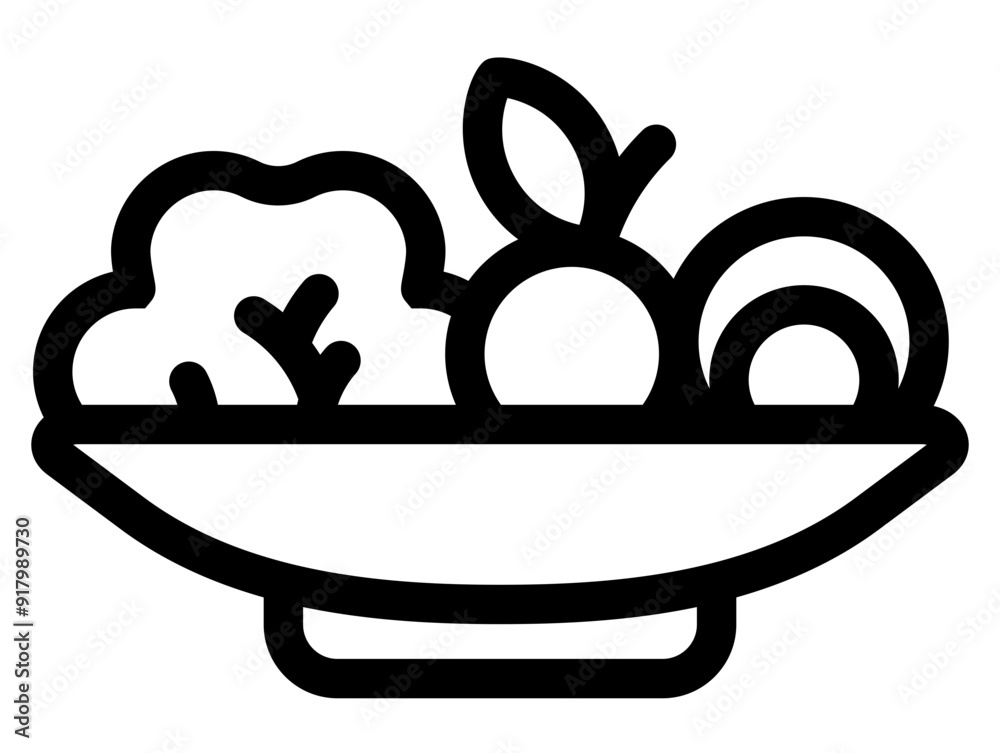 Fruit salad plate icon.