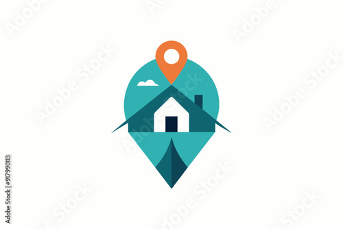 Vector illustration of Glamping  house logo 