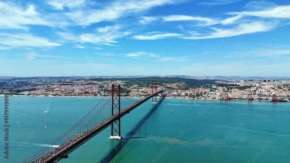 Aerial view of 25th April Bridge-Portugal Lisbon-01 Aerial view of 25th April Bridge-Portugal Lisbon-01
