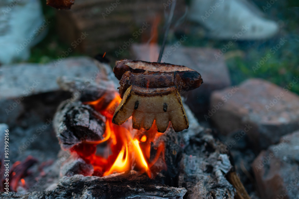 bacon in campfire bacon in campfire