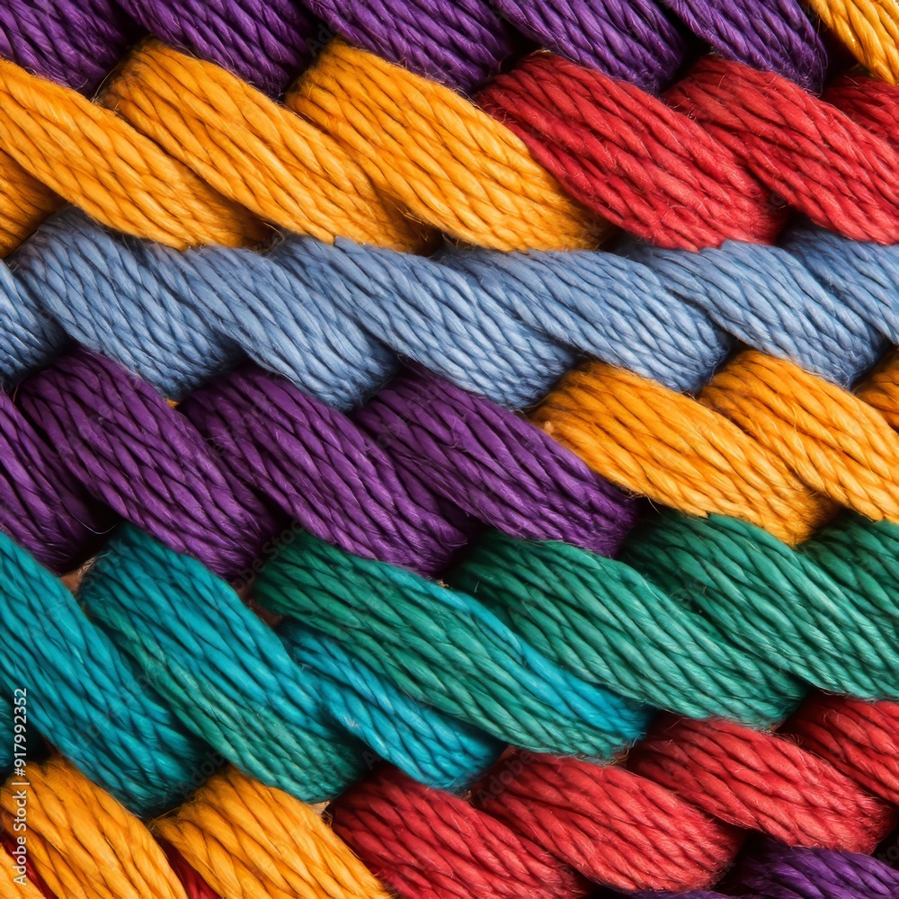 Close-up of a colorful sisal basket, meticulously hand-woven with eco-friendly natural dyes, capturing the texture and intricate patterns Close-up of a colorful sisal basket, meticulously hand-woven with eco-friendly natural dyes, capturing the texture and intricate patterns
